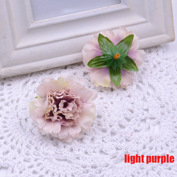 10pcs Carnation Silk Flowers Flower Head Light Purple 5cm