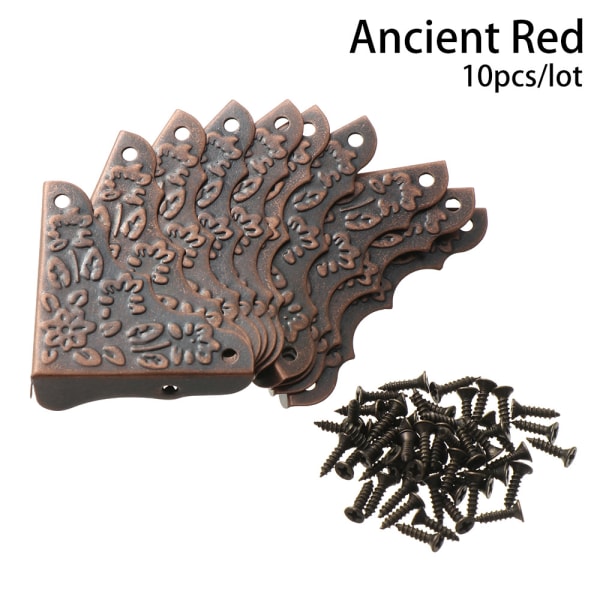 10pcs Corner Brackets Book Protector Antique Bronze Ancient Red