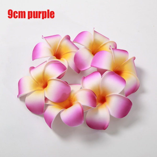 10pcs Frangipani Flower Hawaii Beach Flowers Plumeria Purple 9cm
