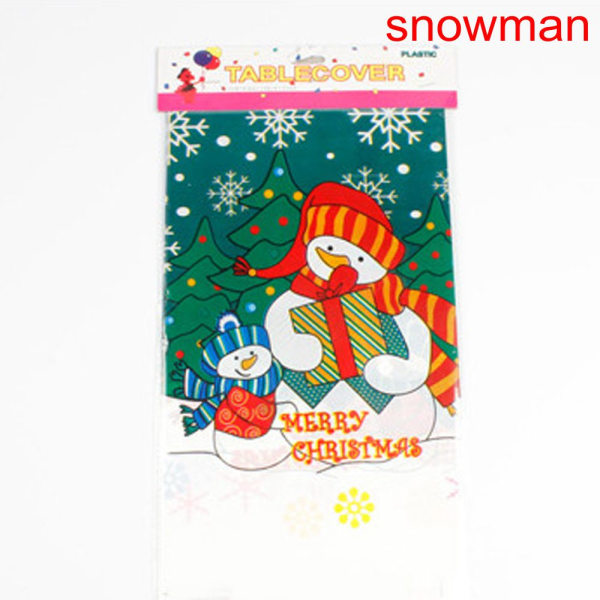 110*180cm Christmas Tablecloth Table Cover Festival Decor Snowman