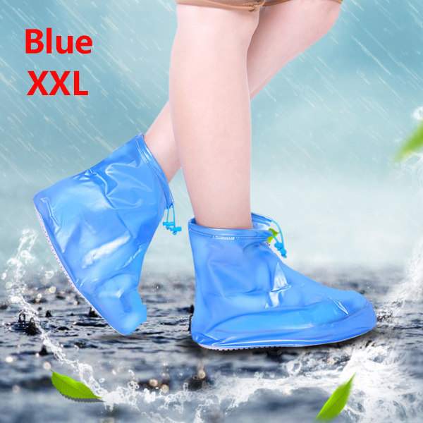 1pair Shoes Cover Overshoes Rain Boots Blue Xxl