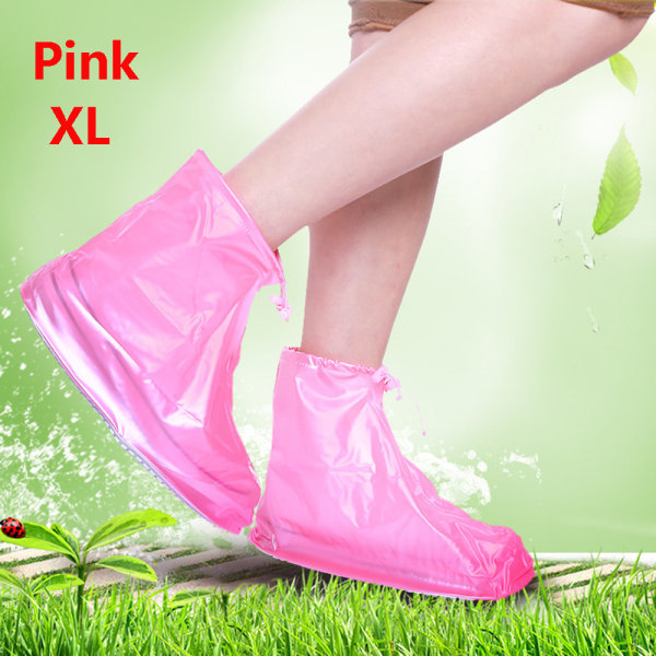 1pair Shoes Cover Overshoes Rain Boots Pink Xl