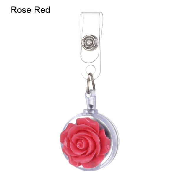 1pc Badge Holder Key Ring Lanyards Rose Red