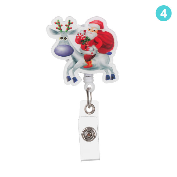 1pc Badge Holder Retractable Christmas Style 4