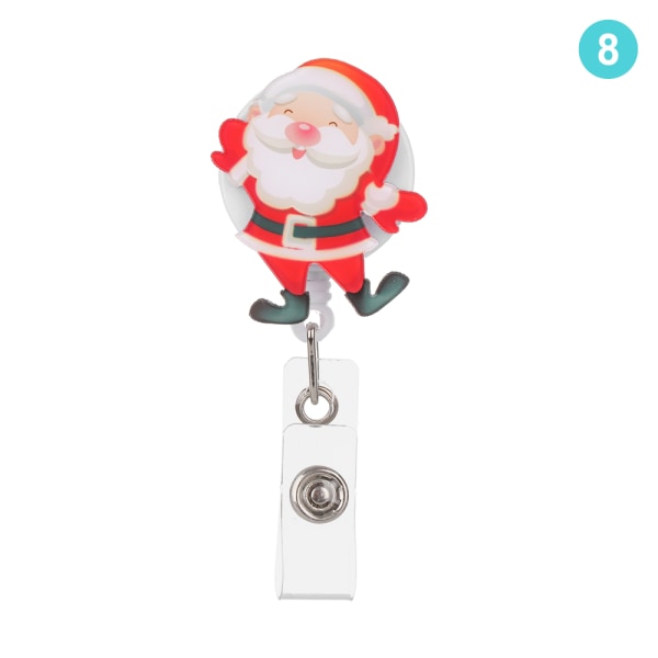 1pc Badge Holder Retractable Christmas Style 8