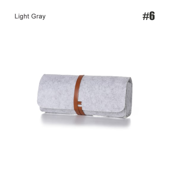 1pc Felt Pencil Case Pen Box Makeup Pouch Light Gray 6