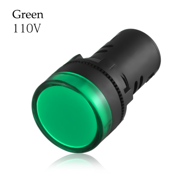 1pc Led Indicator Pilot Light Signal Lamp 22mm Green 110v