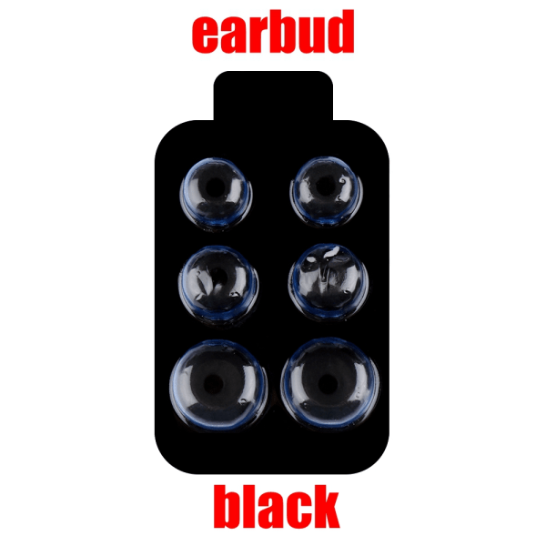 2/3/5 Pairs Silicone Eartips Earbuds Earflap Black Earbud