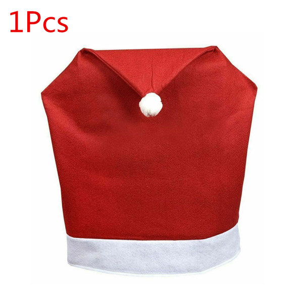 2/4/6pcs Christmas Chair Cover Santa Claus Hat Slipcover 1pc
