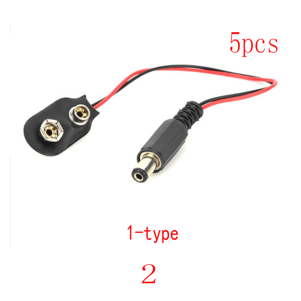 2/5pcs Battery Button Power Plug Cable Connector 1-type 5pcs