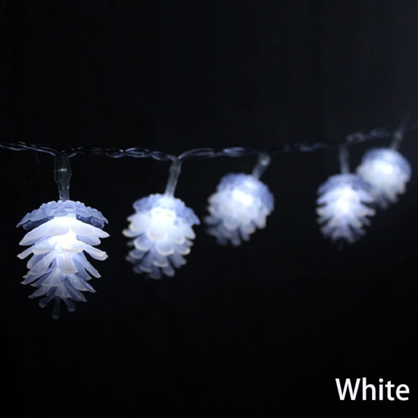 20led String Pine Cone Fairy Lights White