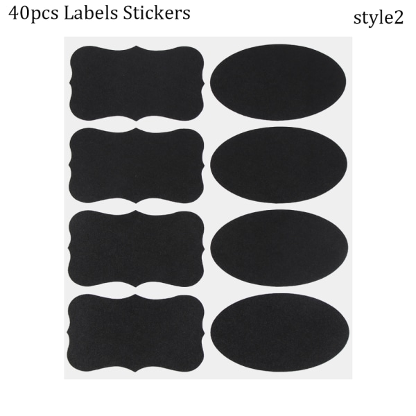 24/40pcs Chalkboard Labels Stickers Blackboard Label Style2-40pcs