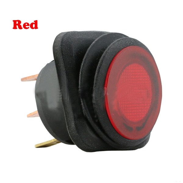 2pcs 12v 12a Switch Led Light Toggle Waterproof Round Red
