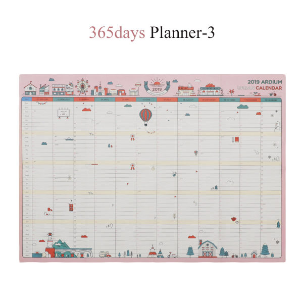 2pcs 2019 365days Wall Calendar Paper Plan Schedule Daily Planner-3
