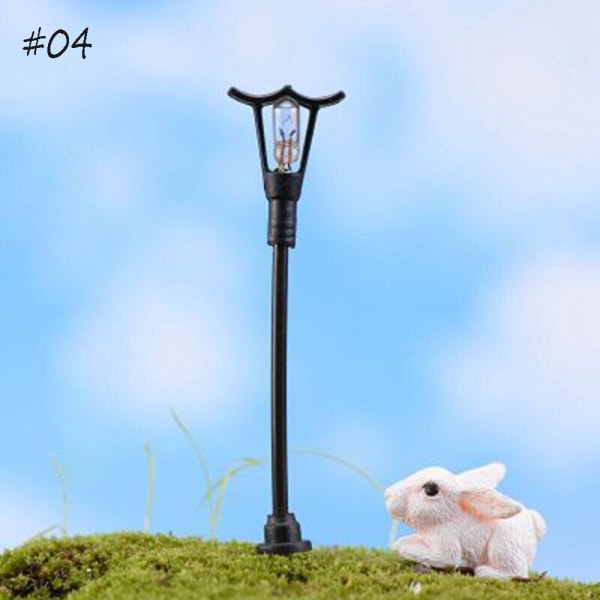 2pcs/set Dollhouse Miniature Street Light Figures Garden Lamp 4