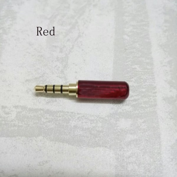 3.5mm Headphone Plug Gold Plated 4pole Red