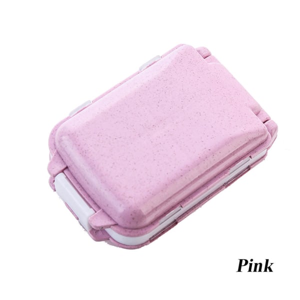 3-layer Pill Boxes Wheat Straw Medicine Storage Pink