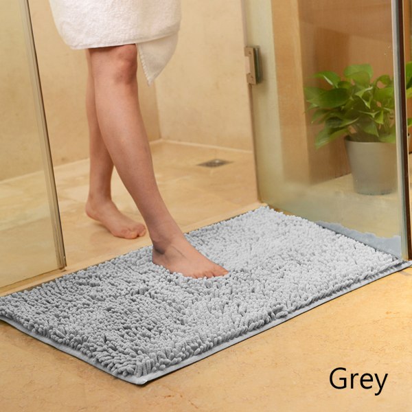 40*60cm Bath Mat Bathroom Carpet Doormat Grey