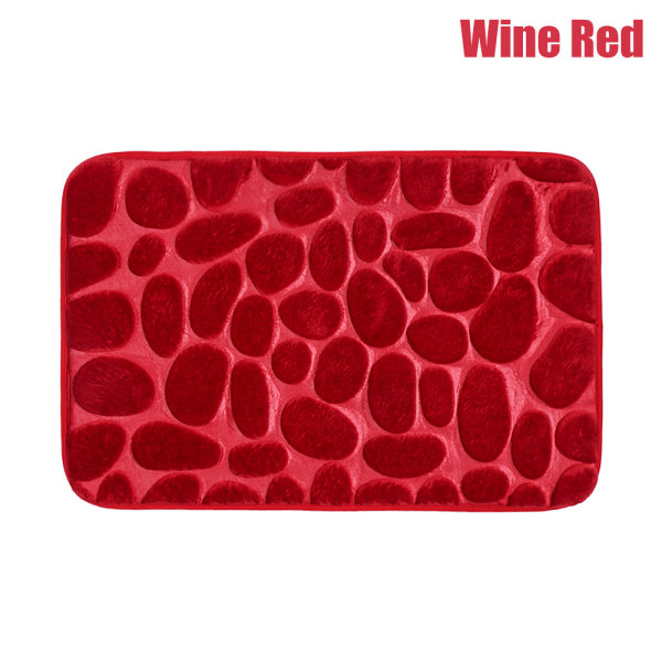 40*60cm Bath Mat Bathroom Carpet Doormat Wine Red