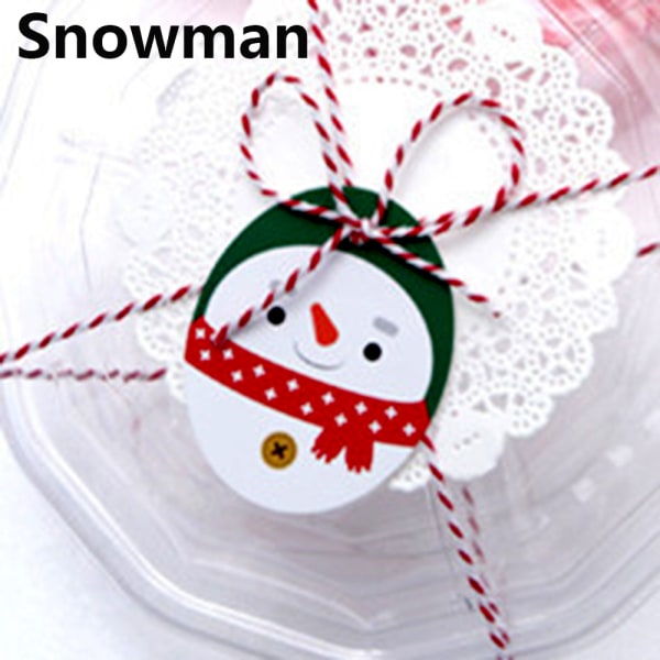 50pcs Candy Bag Sticker Gifts Package Label Gift Box Tag Snowman