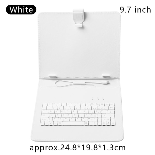 7/9.7/10.1 Inch Usb Keyboard Smart Case Pc Protective Shell White 9.7inch