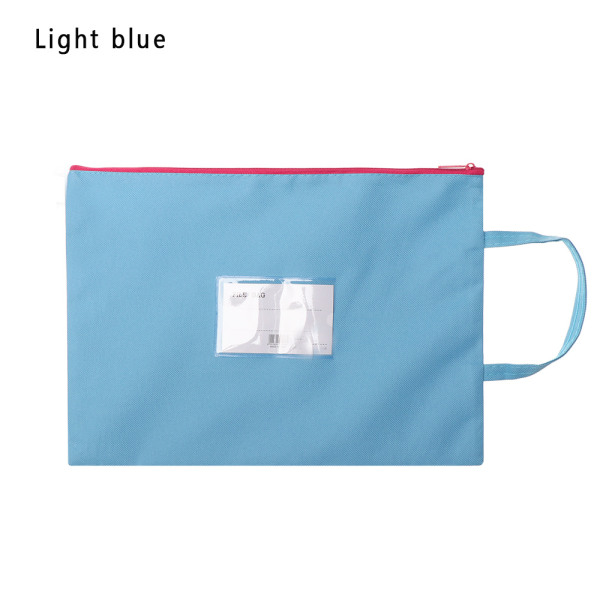 A4 File Folder Document Bag Paper Holder Light Blue