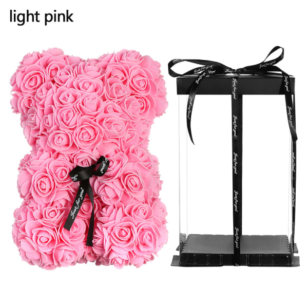 Artificial Decor Rose Bear Flower Light Pink