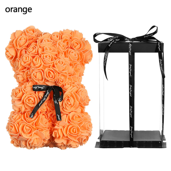 Artificial Decor Rose Bear Flower Orange