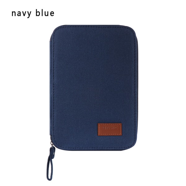 Canvas Pencil Case Zipper Storage Bag Ipad Pouch Navy Blue
