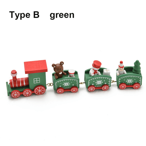 Christmas Ornaments Xmas Wooden Train Painted Green Type B