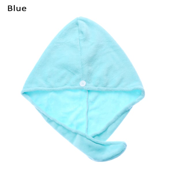 Hair Dry Hat Quick Drying Towel Shower Cap Blue