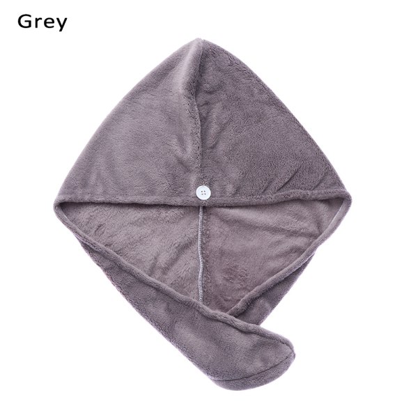 Hair Dry Hat Quick Drying Towel Shower Cap Grey