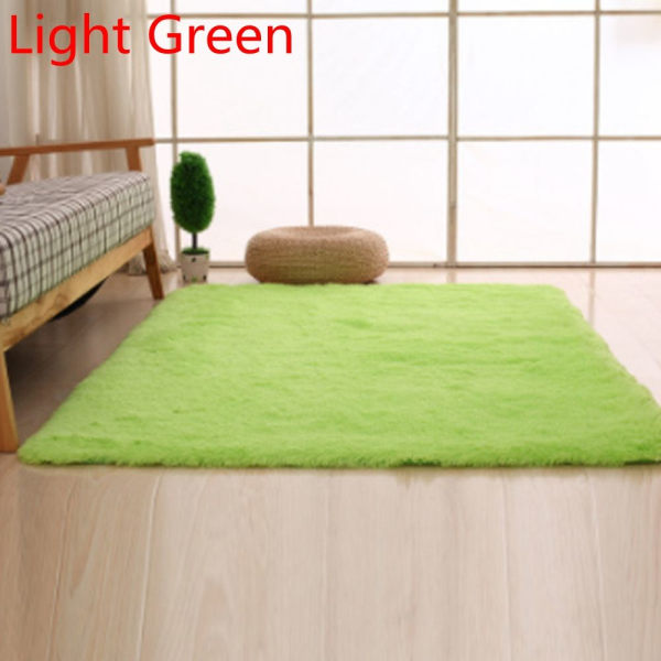 Heart Mat Bath Rug Flannel Carpet Light Green
