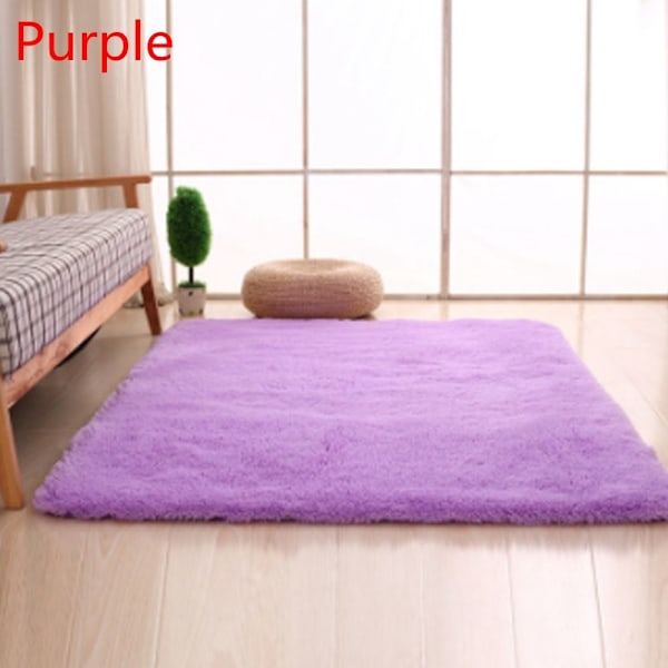 Heart Mat Bath Rug Flannel Carpet Purple