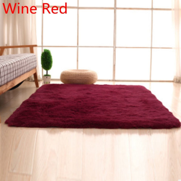 Heart Mat Bath Rug Flannel Carpet Wine Red