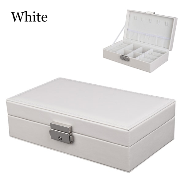 Jewelry Boxes Earring Storage Case Necklace Organizer White