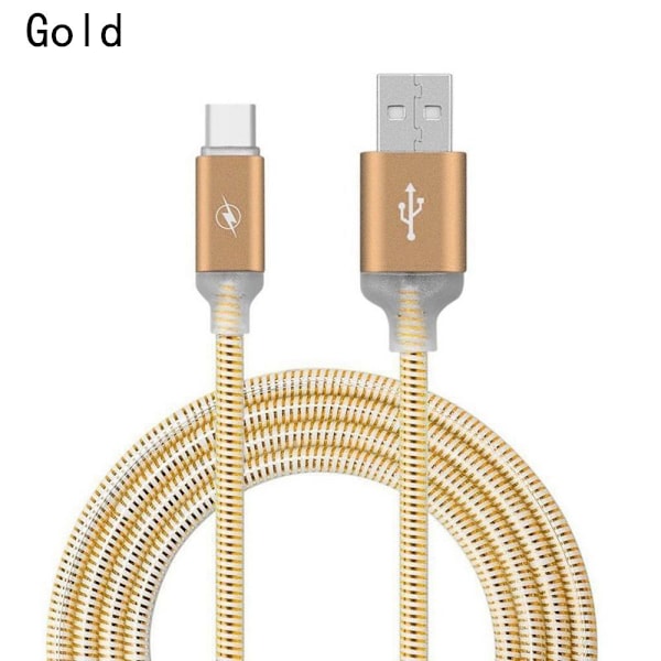 Led Type-c Cable Glowing Charger Cord Data Wire Gold