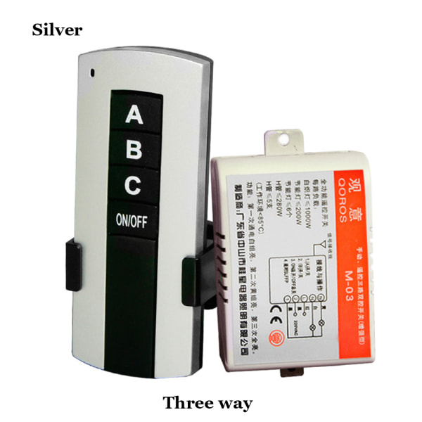 Light Switch Lamp Receiver Remote Control Silver 3 Way