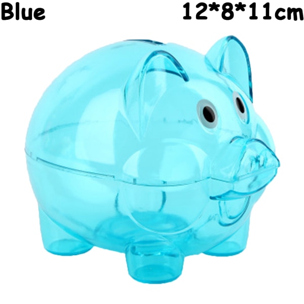 Money Box Saving Coin Storage Cash Bank Blue 12x8x11cm