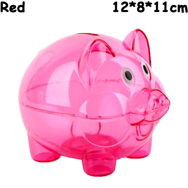 Money Box Saving Coin Storage Cash Bank Red 12x8x11cm