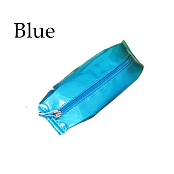 Pencil Case Leather Bag Storage Pouch Blue