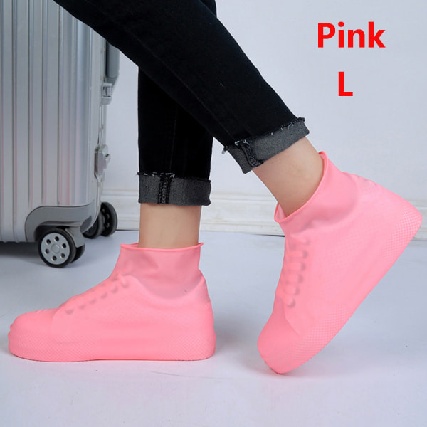 S/m/l Latex Rain Shoes Overshoes Boot Pink L