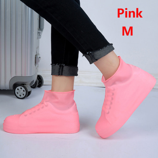 S/m/l Latex Rain Shoes Overshoes Boot Pink M