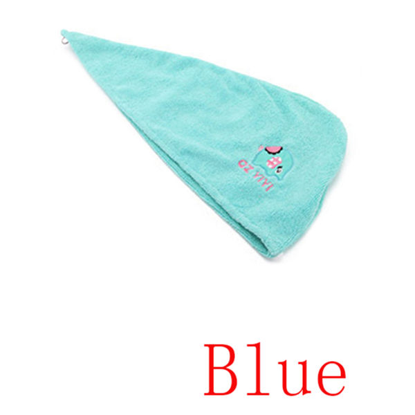 Shower Cap Dry Hair Hats Wrapped Towel Blue