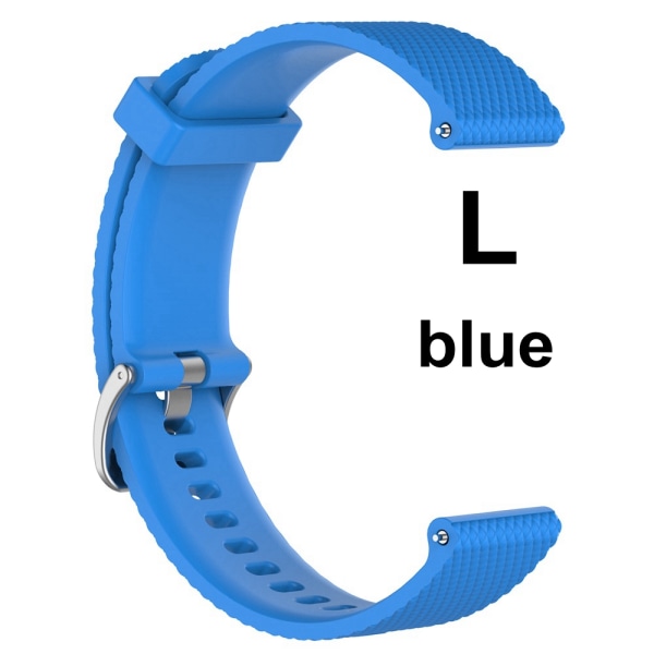 Silicone Watch Band Wrist Strap 20mm Blue L