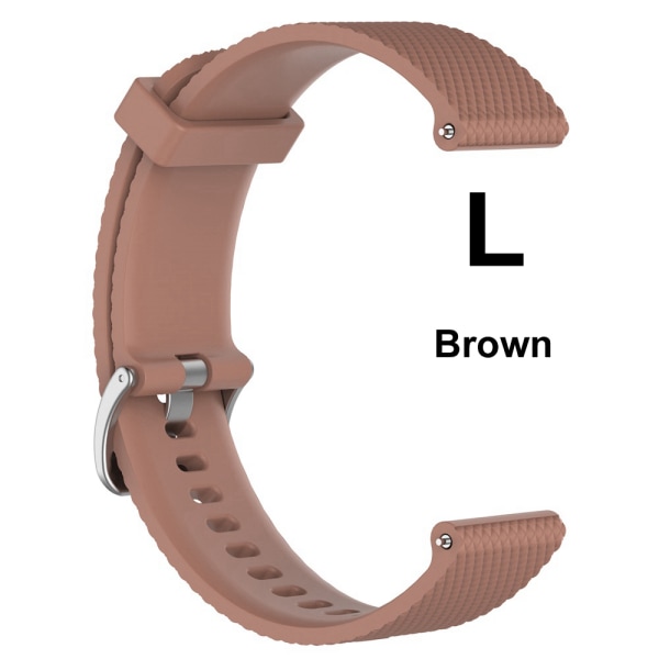 Silicone Watch Band Wrist Strap 20mm Brown L