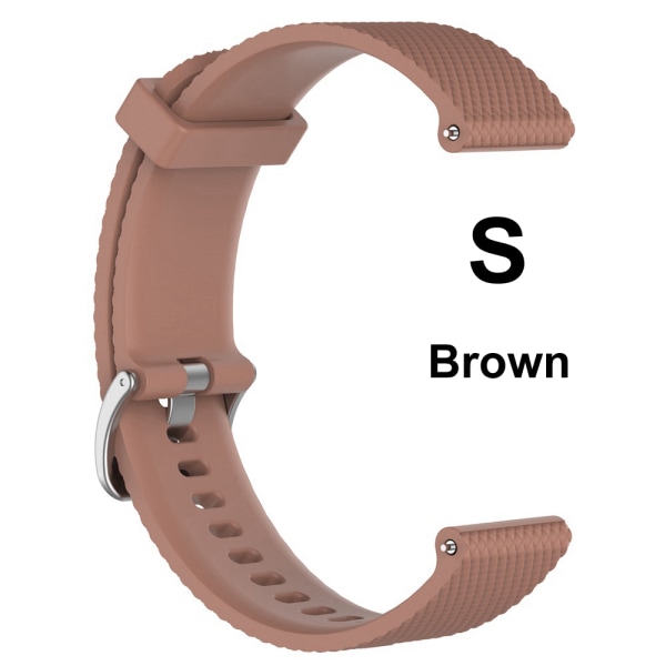 Silicone Watch Band Wrist Strap 20mm Brown S