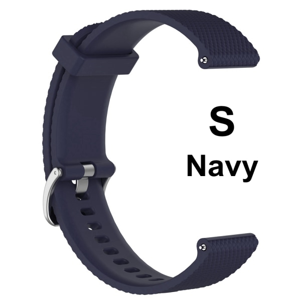 Silicone Watch Band Wrist Strap 20mm Navy S