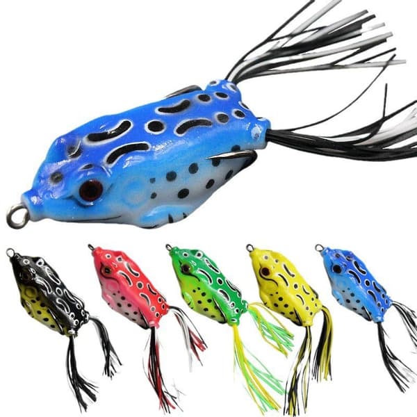 5 stk. Froskelokk Ray Frog Topwater Fiske Crankbait Lokker/Kunstig Mykt Agn 5,5 CM 12,5 G Mykt Tube Agn