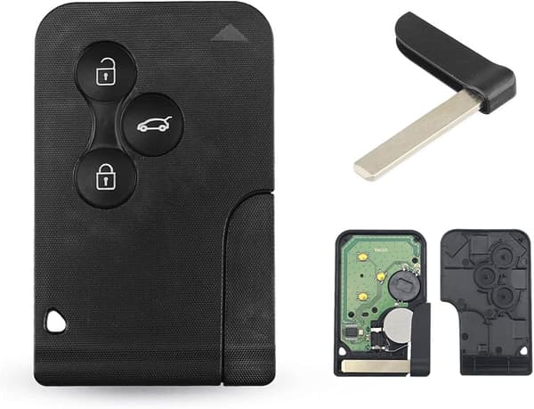 Fjernbetjening til bilnøgle, 3 knapper, nøgleskal, smartcard-fjernbetjening til Re-Nault Megane 2 Scenic 2 Clio 3 (433MHz PCF7947 Chip)